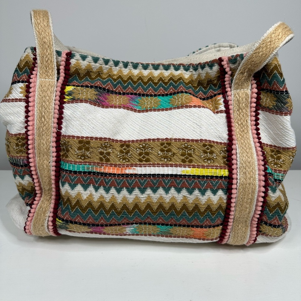 Chevron fabric shoulder tote bag colorful made in India